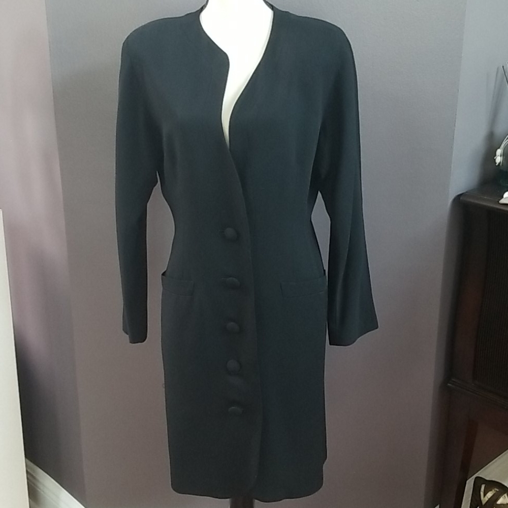 Kenar Black Coat Dress